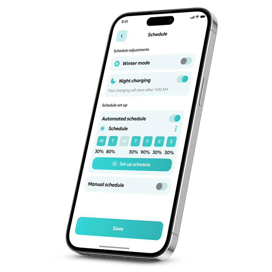 E-Pal's wintermodus houdt de accu op 50% tijdens langere periodes van niet-gebruik